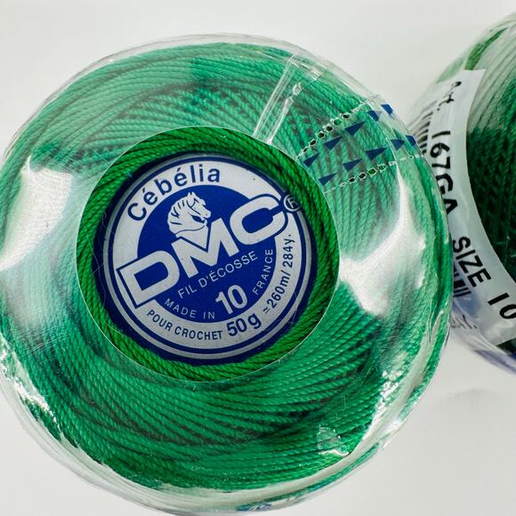 DMC Cebelia Crochet 167GA 100% Mercerized Cotton Size 10 Bright Green 699 (2) - Picture 8 of 8